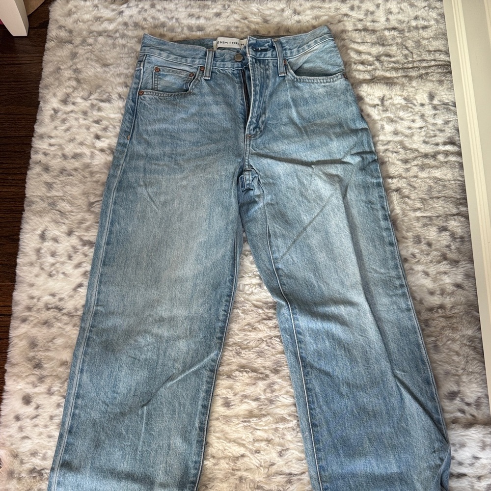 Denim Forum High Rise Jeans in Light Blue